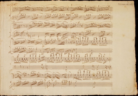 ピアノソナタ11番トルコ行進曲付き、1783年自筆譜
