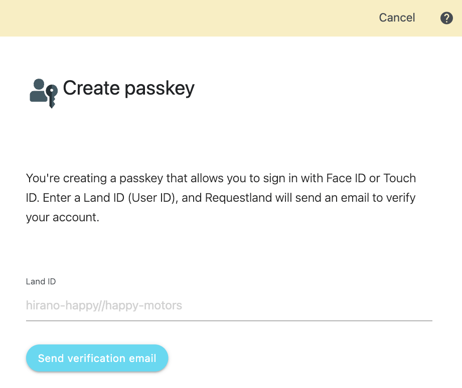 Crear passkey