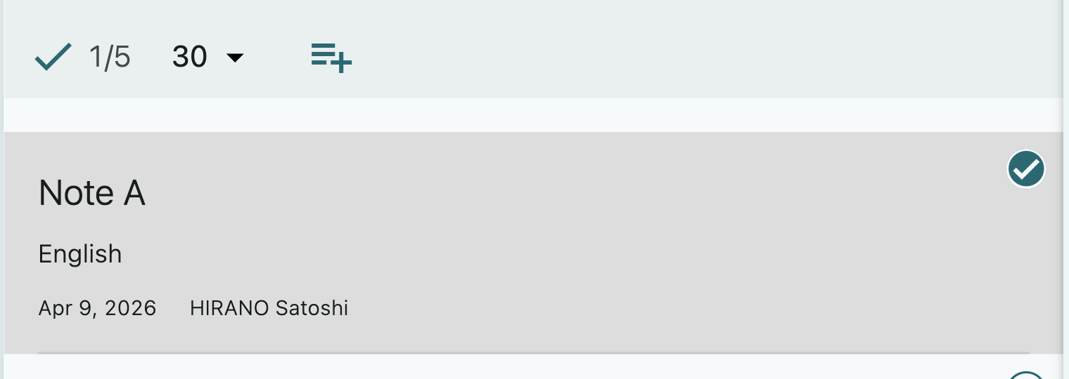 Screenshot of editing a list