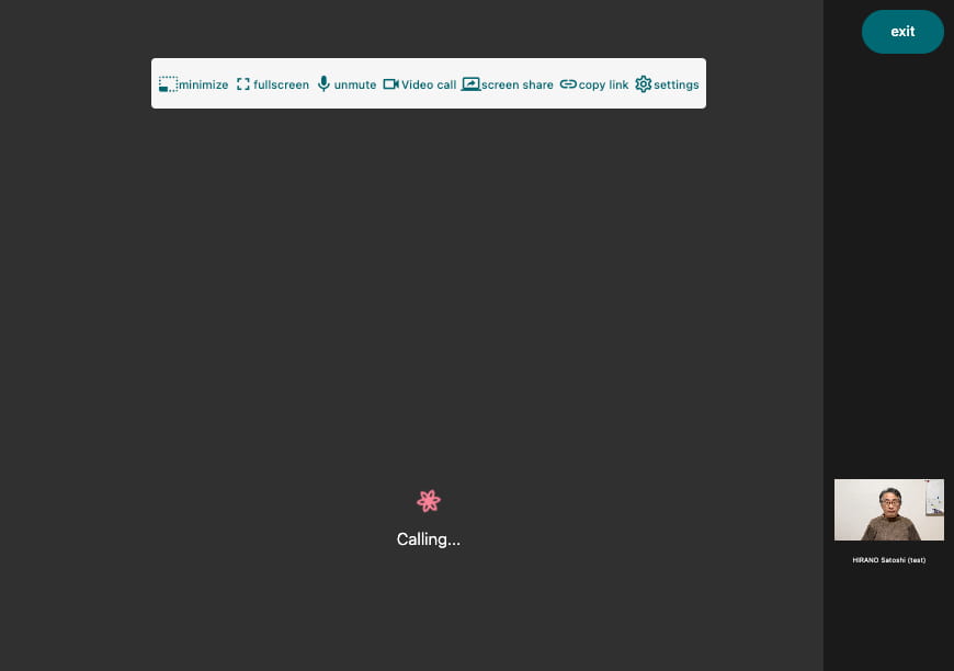 Video meeting screen