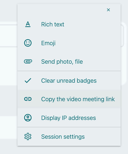 Copy video meeting link