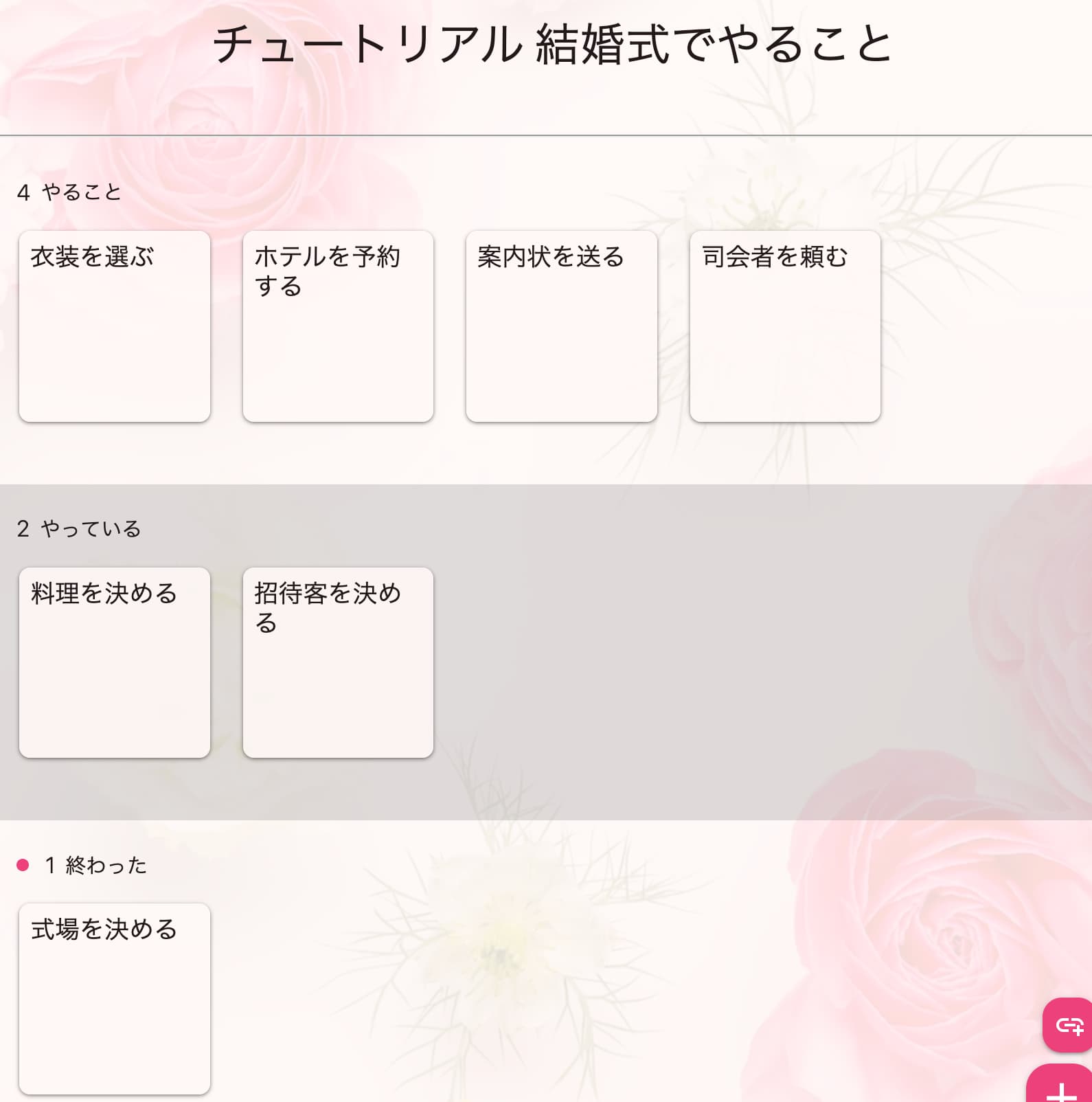 結婚式のタスクの図